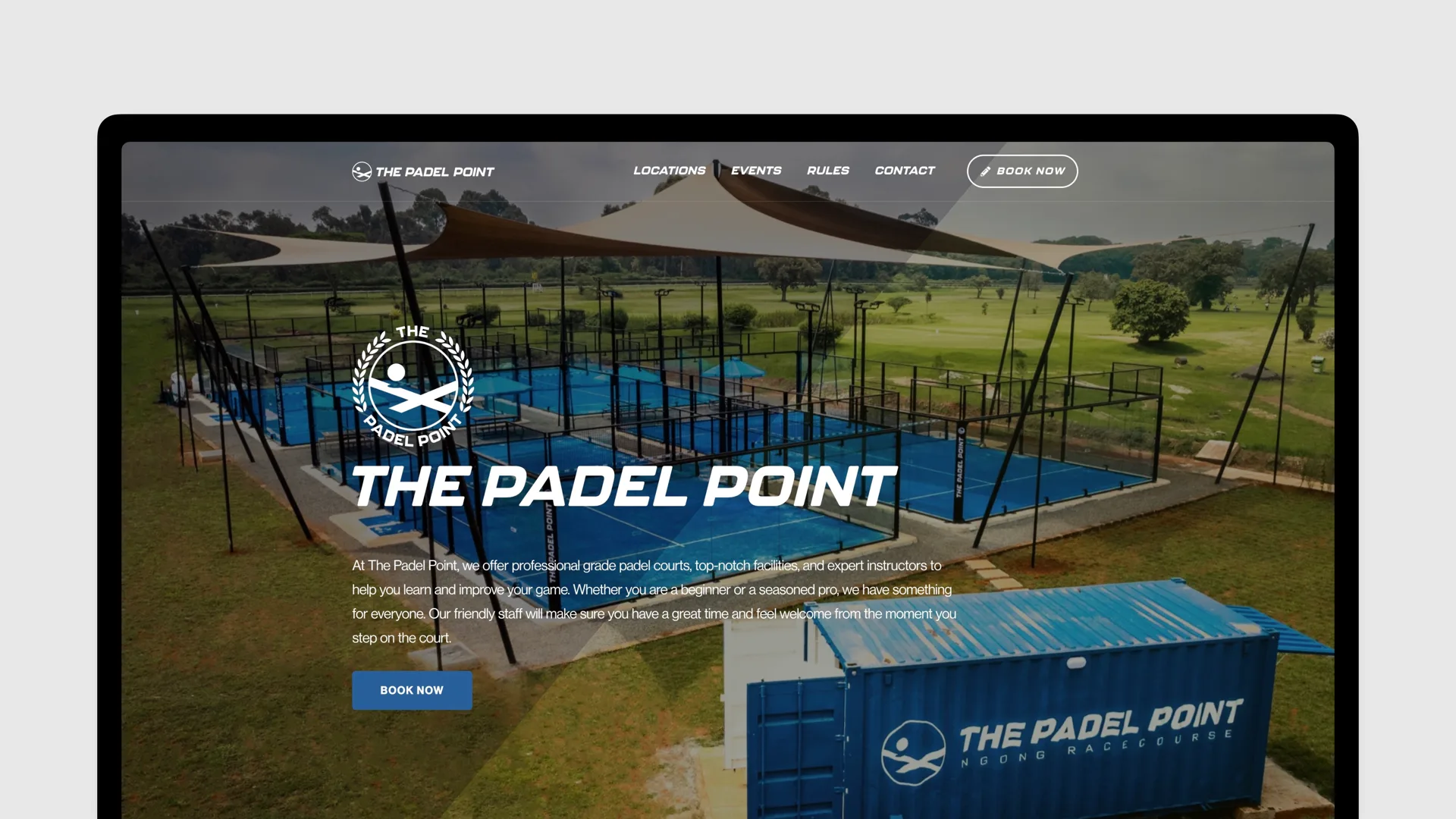 The Padel Point Kenya website, home page